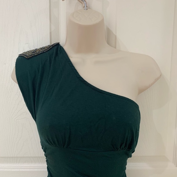 Papaya Clothing Green One Shoulder Embellish Dress - Picture 3 of 6